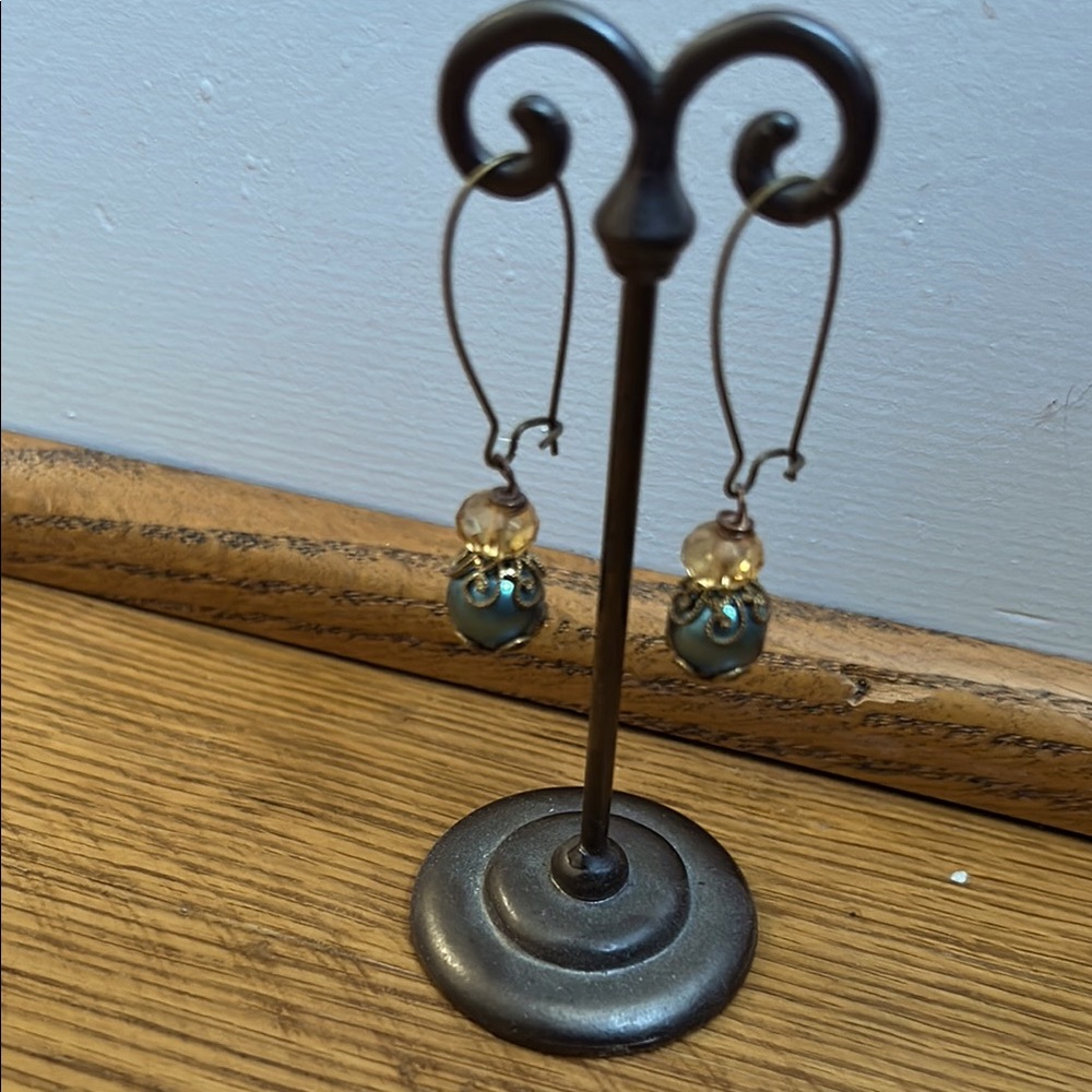 Blue and Yellow Earrings